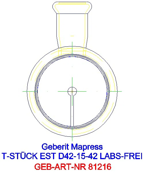 GE Mapress Edelstahl T-Stück reduziert (LABS-frei) d42-15-42_81216_L