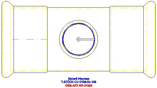 GE Mapress Kupfer T-Stück reduziert d108-54-108_61294_G