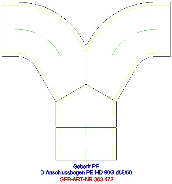 GE PE Doppelanschlussbogen 90Gr für Manschette d56/50_363.472.16.1_L