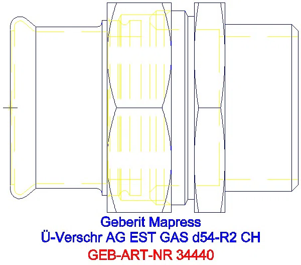 GE Mapress Edelstahl Übergangsverschr. mit AG (Gas) d54-R2_34440_G