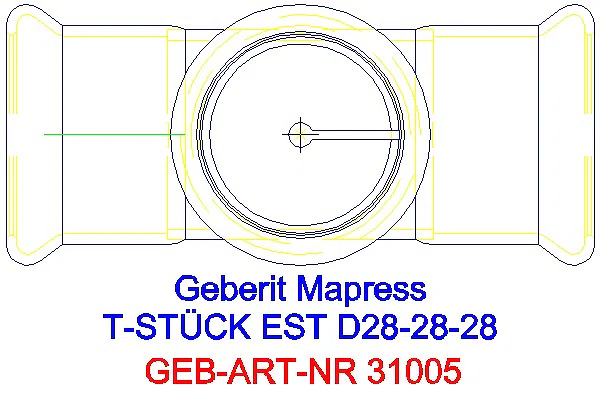 GE Mapress Edelstahl T-Stück egal d28-28-28_31005_G