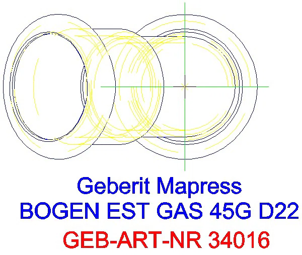 GE Mapress Edelstahl Bogen 45Gr d22 (Gas)_34016_G
