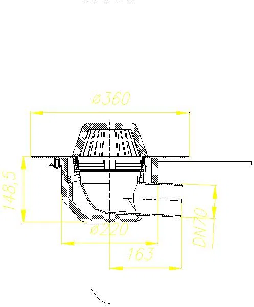 DALLMER Dachablauf 64 H FPO-PP, beheizt, DN 70