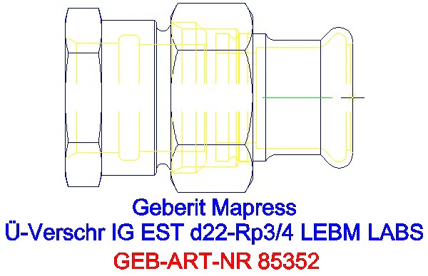 GE Mapress Edelstahl Übergangsverschr. mit IG ÜM ESt (LABS-frei) d22-Rp3/4_85352_A
