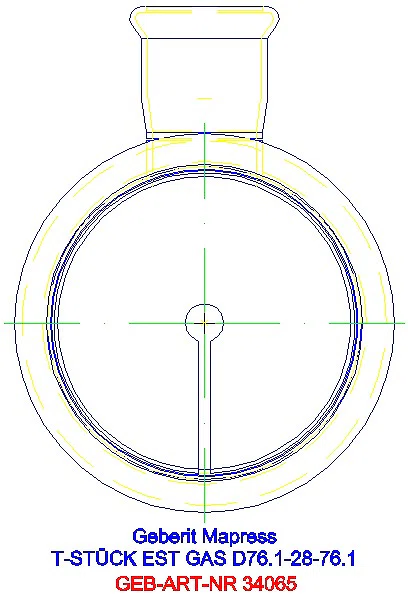 GE Mapress Edelstahl T-Stück reduziert (Gas) d76,1-28-76,1_34065_L