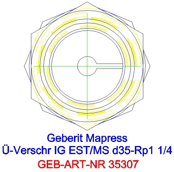 GE Mapress Edelstahl Übergangsverschr. mit IG d35-Rp1 1/4_35307_L