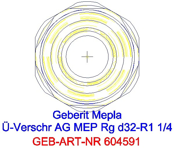GE Mepla Übergangsverschraubung mit AG Rg d32-R1 1/4_604.591.00.5_L