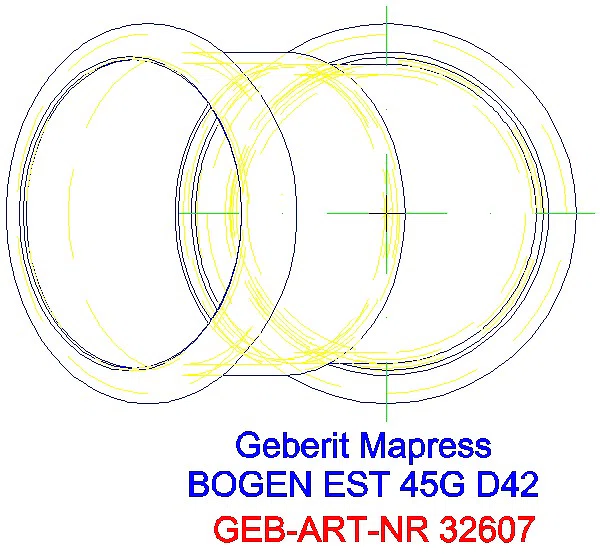 GE Mapress Edelstahl Bogen 45Gr d42_32607_G