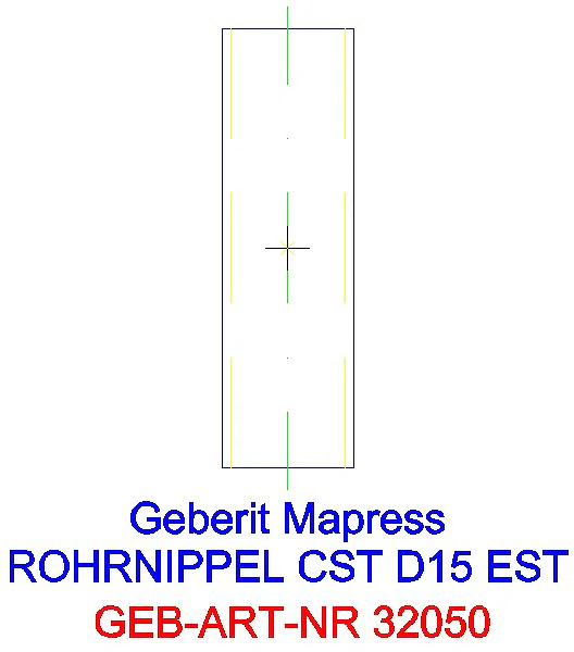 GE Mapress Edelstahl Rohrnippel d15_32050_G