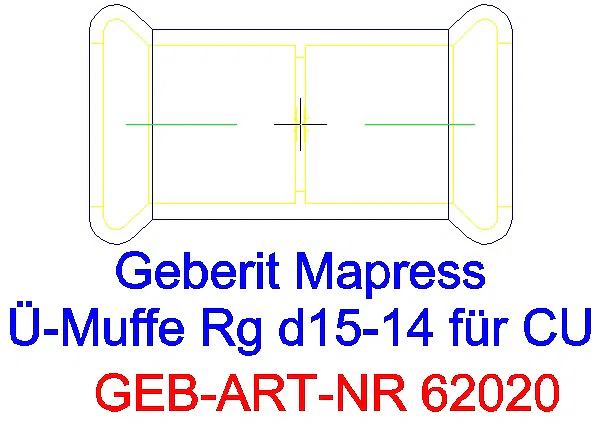 GE Mapress Kupfer Übergangsmuffe Rg d15-14_62020_A