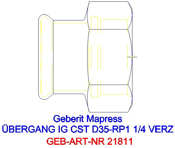GE Mapress C-Stahl Übergang mit IG d35-Rp1 1/4 verzinkt_21811_G