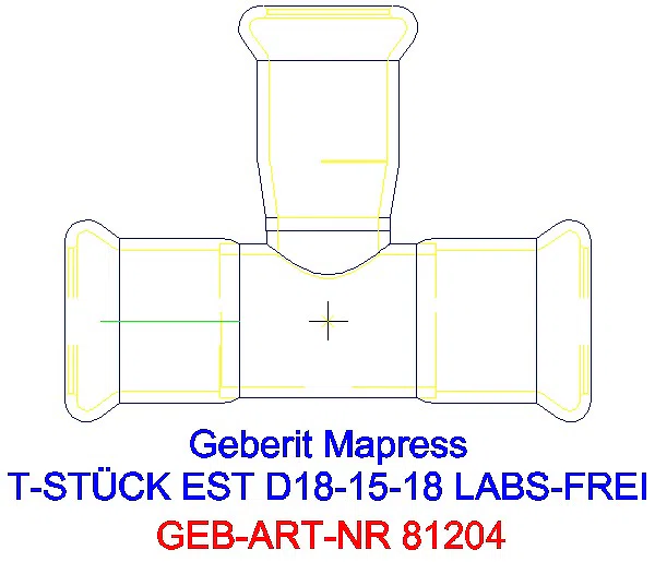 GE Mapress Edelstahl T-Stück reduziert (LABS-frei) d18-15-18_81204_A
