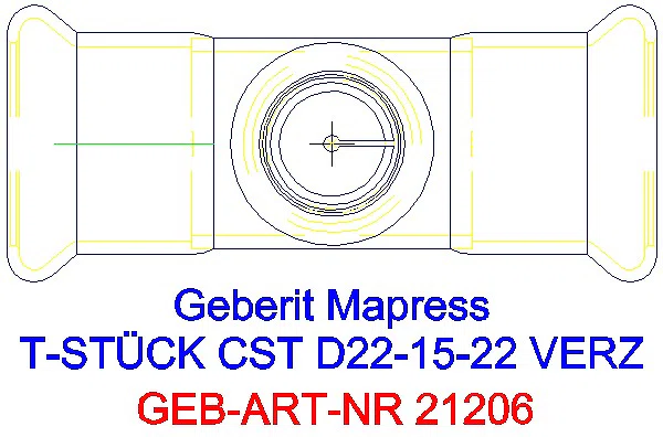 GE Mapress C-Stahl T-Stück reduziert d22-15-22 verzinkt_21206_G
