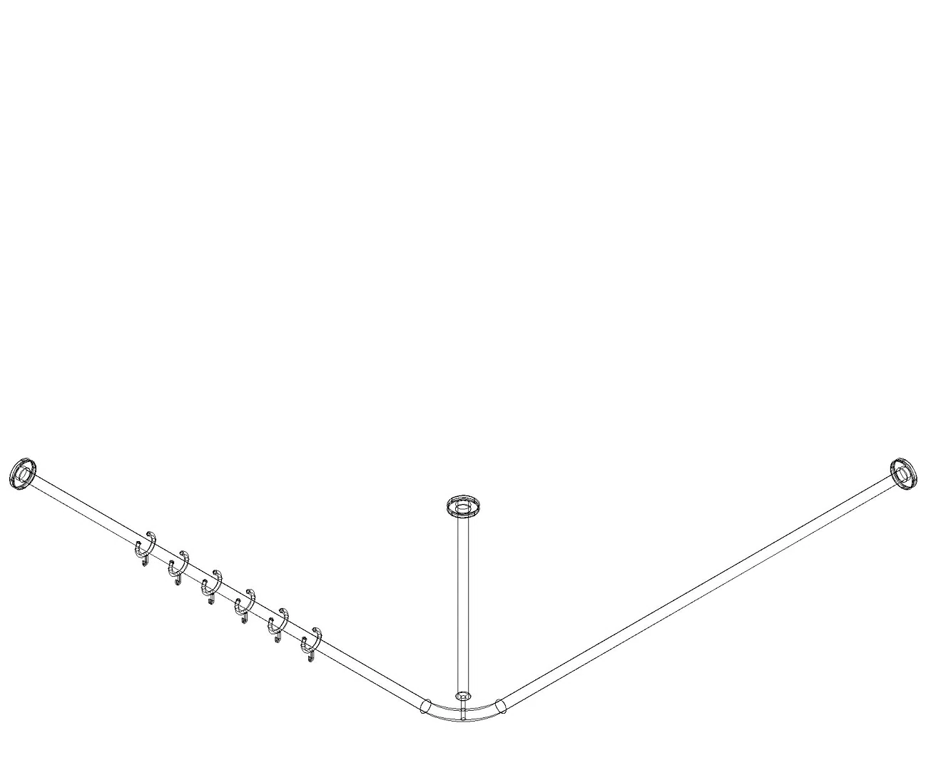 HEWI VH-Stange,matt,AM1/2:1483,kürzb., 28 Ringe signalweiß