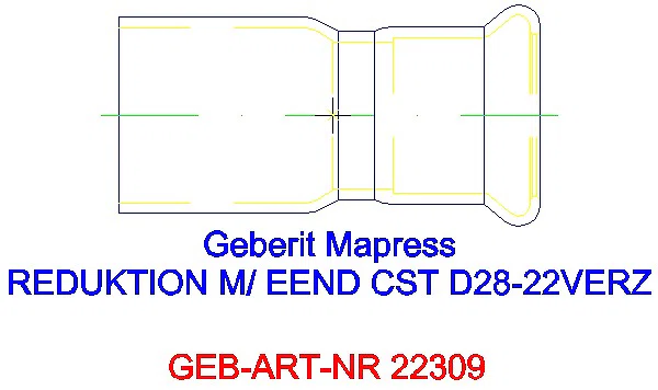 GE Mapress C-Stahl Reduktion mit Einschubende d28-22 verzinkt_22309_L