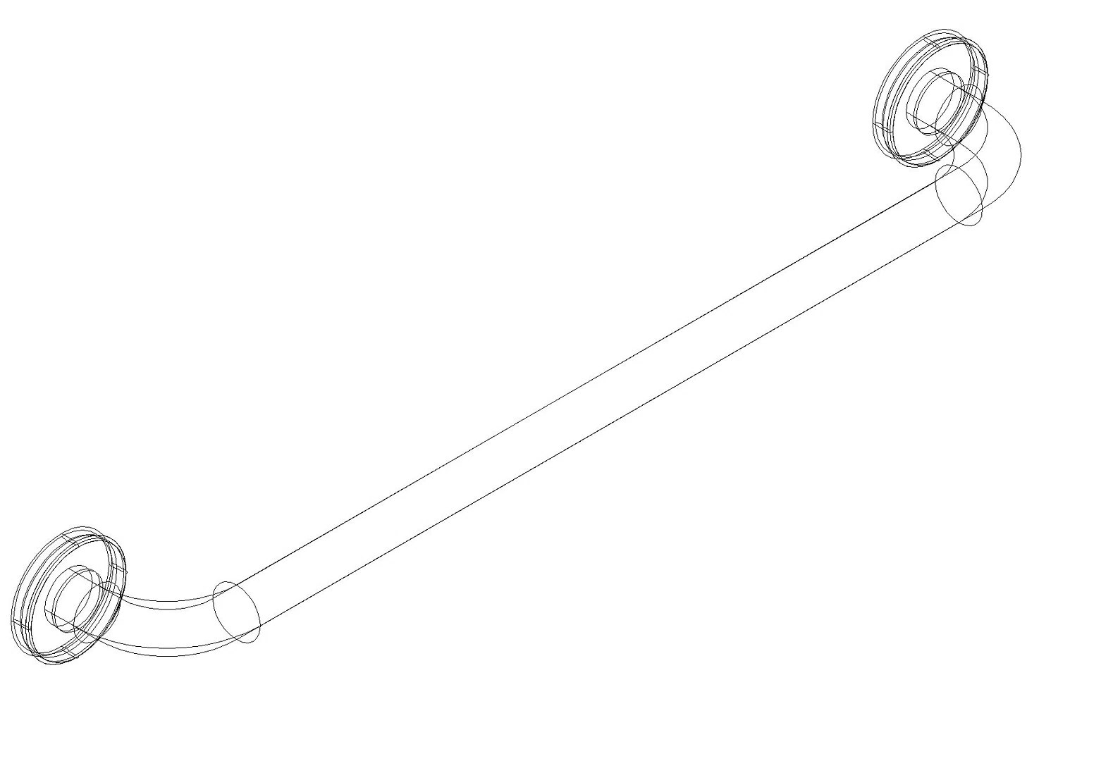 HEWI Haltegriff Ser 801 d:33, AM:600mm, BM211.2 aquablau