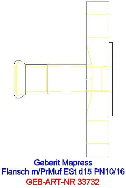 GE Mapress Edelstahl Flansch PN 10/16 mit Pressmuffe d15_33732_A