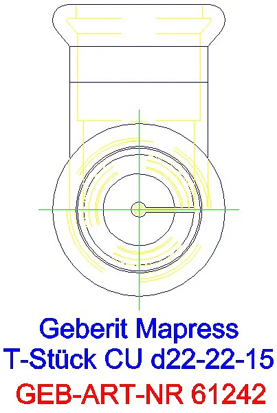 GE Mapress Kupfer T-Stück reduziert d22-22-15_61242_L