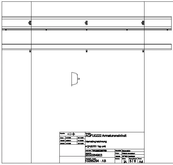 Armatureneinheit, Edst., W.-Mont., 3 Waschplätze, 2100 mm, Wasserans hi., AQFU0222