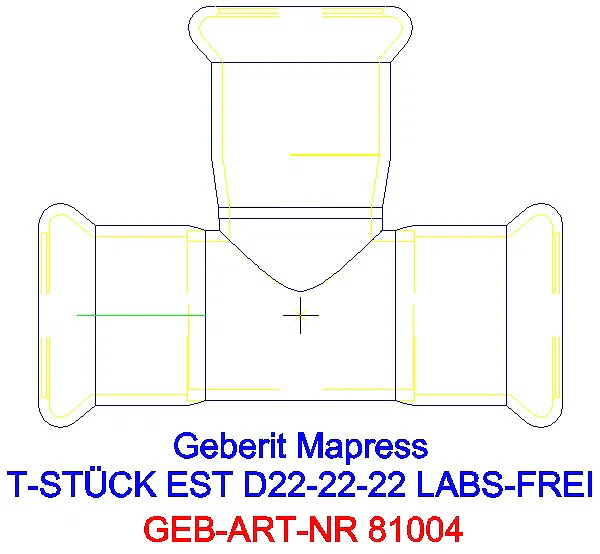 GE Mapress Edelstahl T-Stück egal (LABS-frei) d22-22-22_81004_A