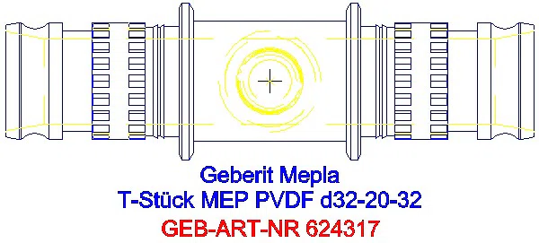 GE Mepla T-Stück reduziert PVDF d32-20-32_624.317.00.5_G