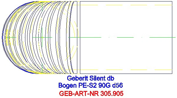 GE Silent-db20 Anschlussbogen 90Gr verlängert d56/56_305.905.14.1_G