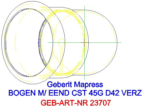 GE Mapress C-Stahl Bogen 45Gr mit Einschubende d42 verzinkt_23707_G