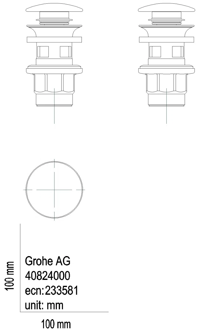 GROHE Druckstopfen-Ablaufgarnitur 102464 matte black