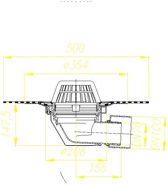 DALLMER Dachablauf 64 H DallBit, beheizt, DN 70/DN 100