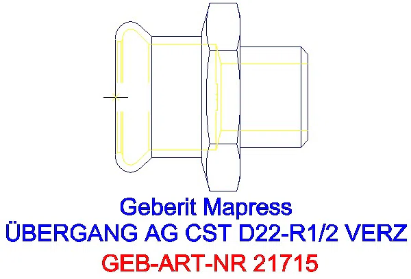 GE Mapress C-Stahl Übergang mit AG d22-R1/2 verzinkt_21715_G