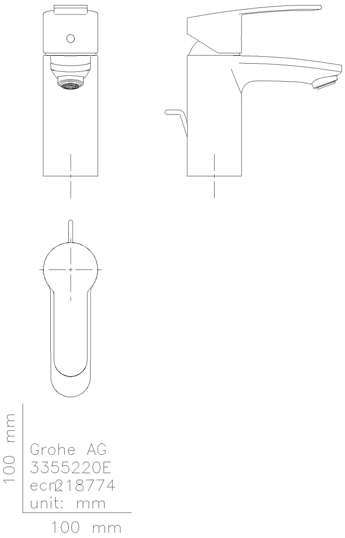 GROHE EH-WT-Batterie Eurostyle C 33552_2 Zugstangen-Ablaufgarnitur chrom
