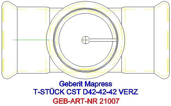 GE Mapress C-Stahl T-Stück egal d42-42-42_21007_G