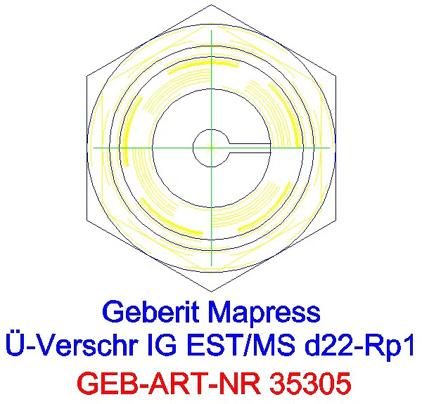 GE Mapress Edelstahl Übergangsverschr. mit IG d22-Rp1_35305_L