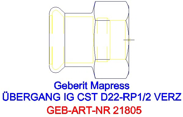 GE Mapress C-Stahl Übergang mit IG d22-Rp1/2 verzinkt_21805_G