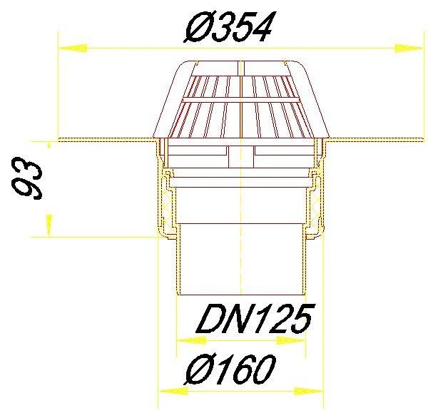 DALLMER Dachablauf 62 FPO-PP, DN 125