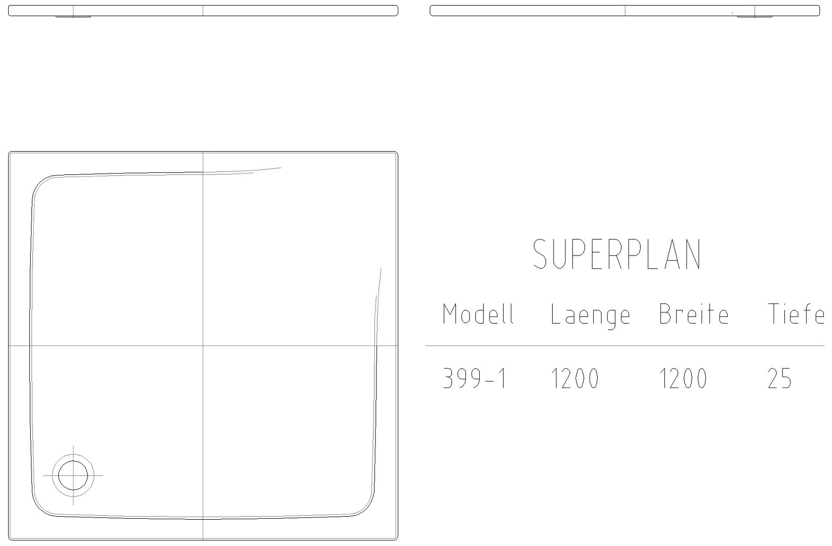 KALDEWEI SUPERPLAN CLASSIC Duschfläche, 1200x1200x32 mm, Modell-Nr: 399-1