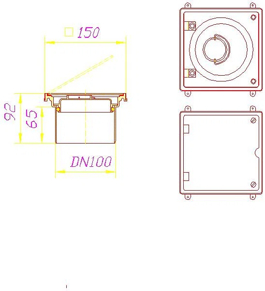 DALLMER Reinigungsverschluss DN 100, 150 x 150 mm