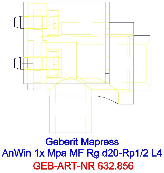 GE Anschlusswinkel 90Gr vormontiert einfach für MeplaFix Rg d20-Rp1/2_632.856.00.1_L