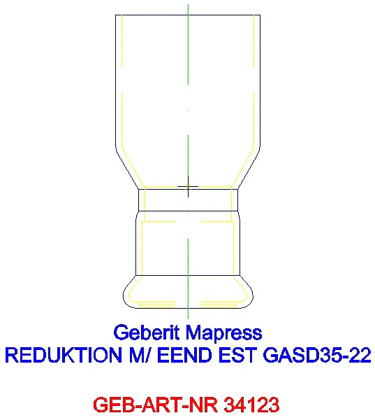 GE Mapress Edelstahl Reduktion mit Einschubende (Gas) d35-22_34123_G