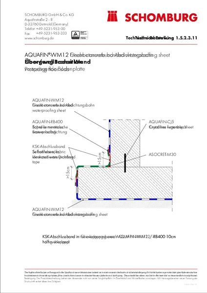1.5.2.3.11 AQUAFIN-WM12 Frischbetonverbundsystem _ Übergang Wand Boden, vorspringende Bodenplatte