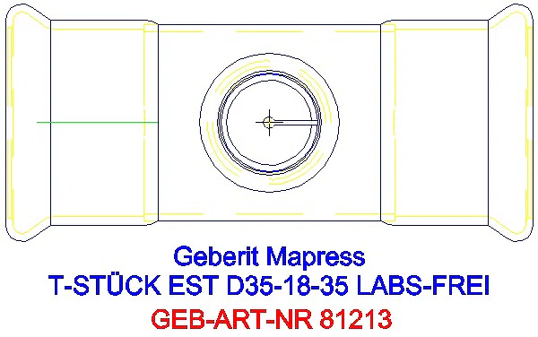 GE Mapress Edelstahl T-Stück reduziert (LABS-frei) d35-18-35_81213_G