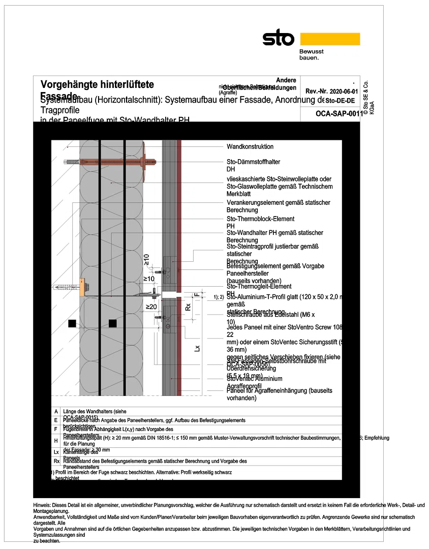 Andere Oberflächen_Bekleidungen, nicht sichtbare Befestigung (Agraffe)_Sto-Wandhalter PH