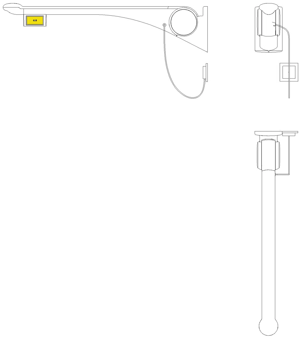 HEWI Stützklappgriff Premium,900 mm, re Funktaste(E-Ausf.) weiß hgl-wem