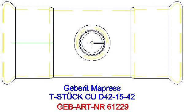 GE Mapress Kupfer T-Stück reduziert d42-15-42_61229_G