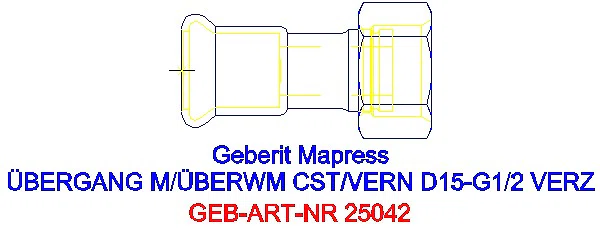 GE Mapress C-Stahl Anschluss mit Überwurfmutter d15_25042_A