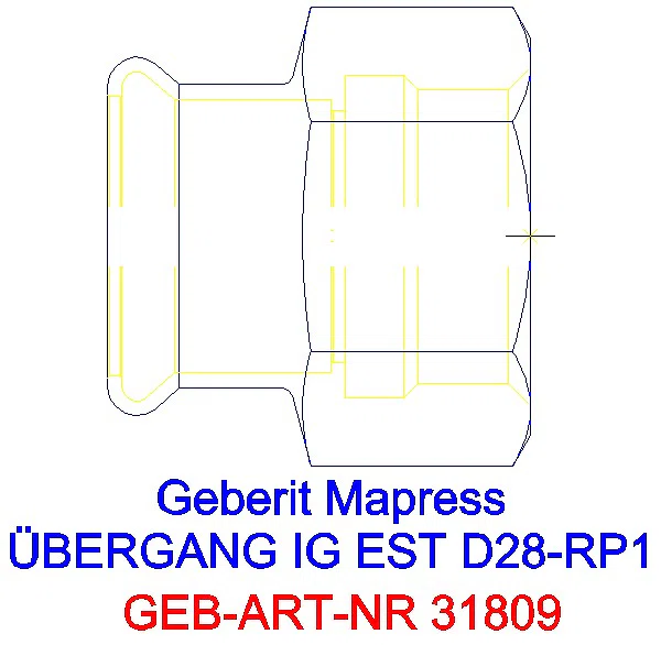 GE Mapress Edelstahl Übergang mit IG d28-Rp1_31809_G