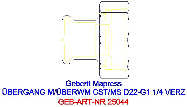 GE Mapress C-Stahl Übergang mit Überwurfmutter d22-G1 1/4 verzinkt_25044_A