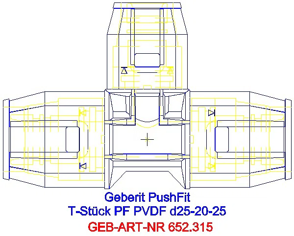 GE PushFit T-Stück reduziert PVDF d25-20-25_652.315.00.1_A