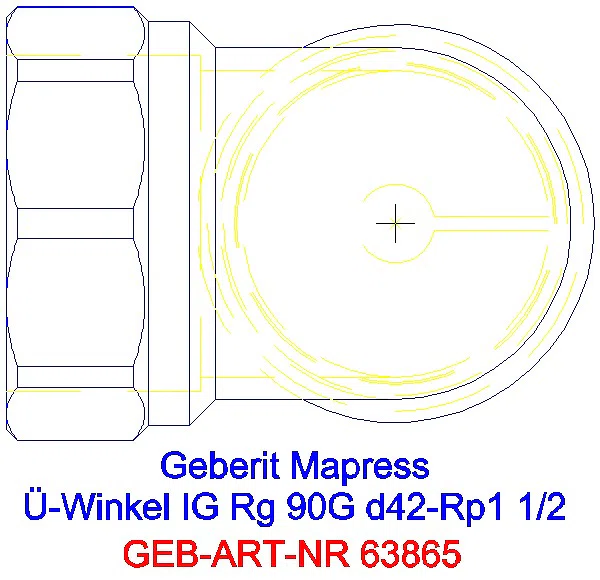 GE Mapress Kupfer Übergangswinkel 90Gr mit IG Rg d42-Rp1 1/2_63865_G