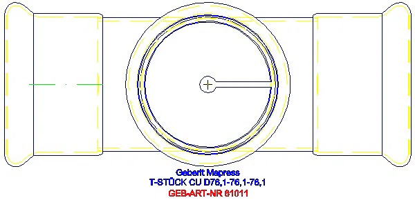 GE Mapress Kupfer T-Stück egal d76,1-76,1-76,1_61011_G